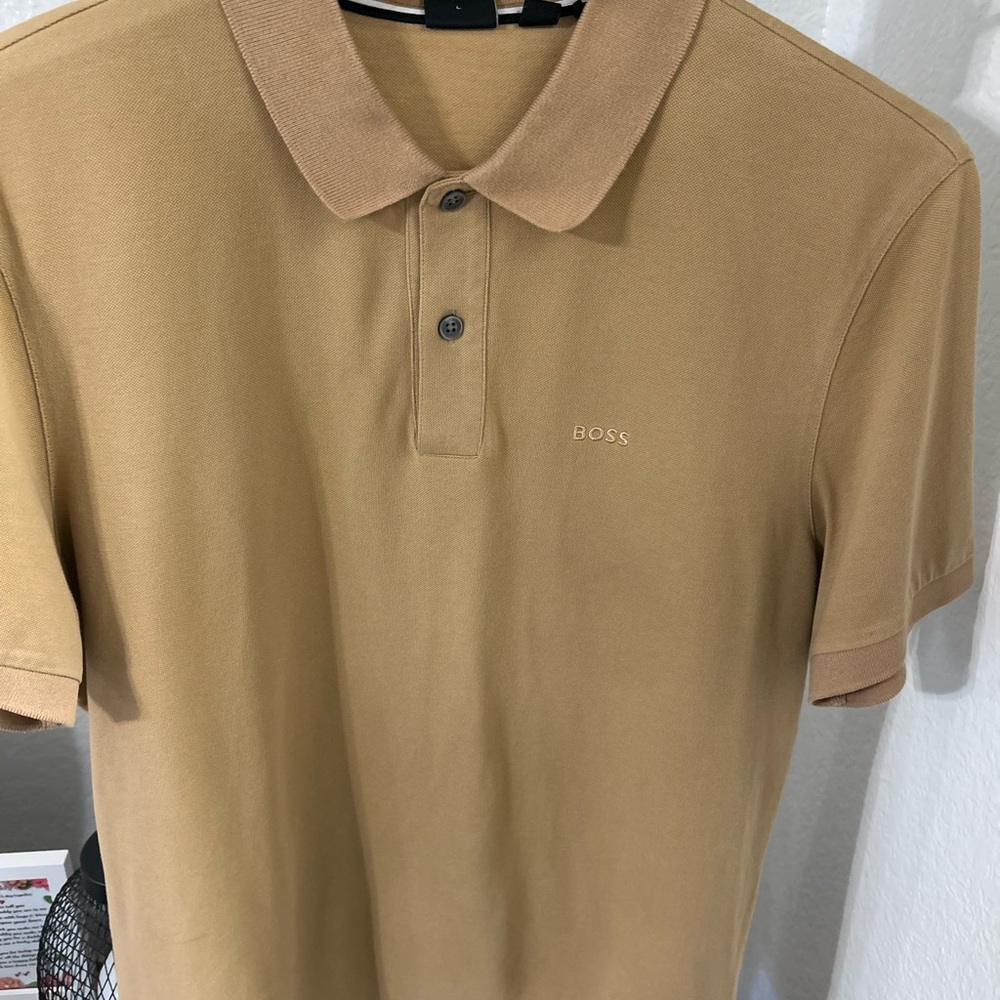 BOSS Men's Tan Polo Shirt